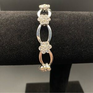 Silver Link rhinestone bracelet